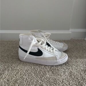 Nike White and Black High-Top Sneakers